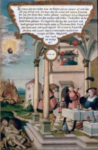 Łazarz i stół bogacza (Łk 16), fragment panelu skrzydła z ołtarza Mompelgarter (panel) (patrz także 72465-79)